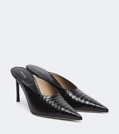 Tom Ford Tom Ford Croc-effect leather mules