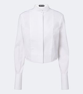 Tom Ford Tom Ford Cropped cotton poplin tuxedo shirt