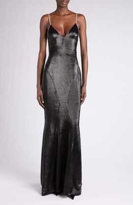 TOM FORD TOM FORD Crystal Chain Silk Blend Evening Gown