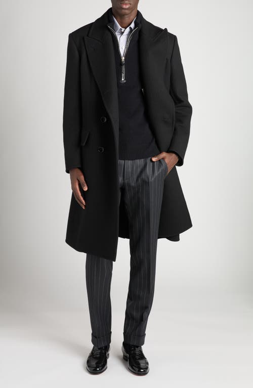 TOM FORD TOM FORD Double Breasted Black Wool Overcoat