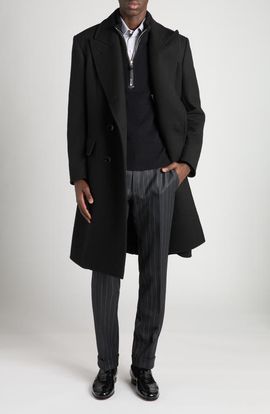 TOM FORD TOM FORD Double Breasted Black Wool Overcoat