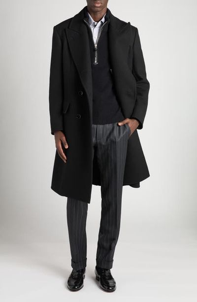 TOM FORD TOM FORD Double Breasted Black Wool Overcoat