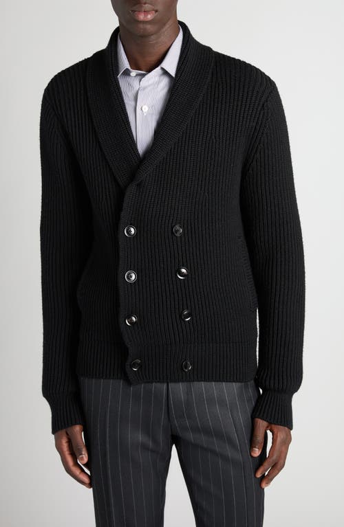 TOM FORD TOM FORD Double Breasted Shawl Collar Wool & Silk Cardigan