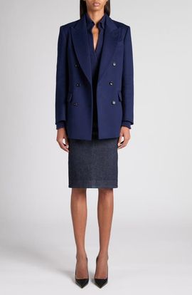TOM FORD TOM FORD Double Breasted Wool & Cashmere Blazer