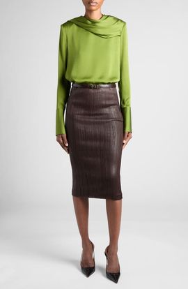 TOM FORD TOM FORD Draped Silk Georgette Top