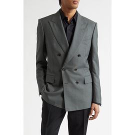 TOM FORD TOM FORD Dyllan Double Breasted Silk Canvas Sport Coat