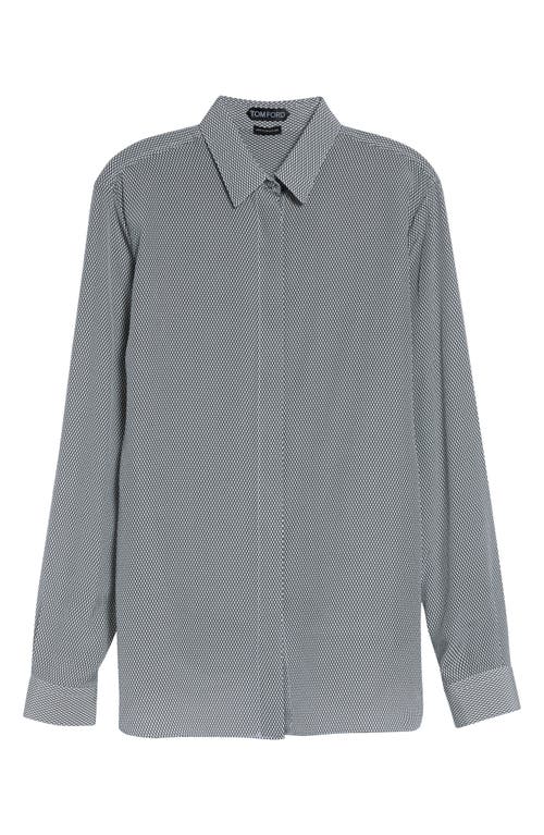 TOM FORD TOM FORD Geo Print Silk Crepe Button-Up Shirt