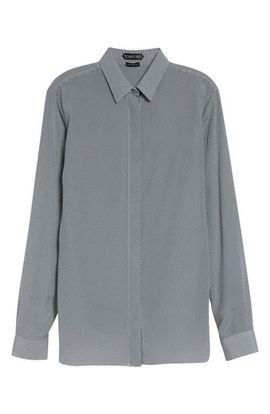 TOM FORD TOM FORD Geo Print Silk Crepe Button-Up Shirt