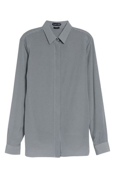 TOM FORD TOM FORD Geo Print Silk Crepe Button-Up Shirt