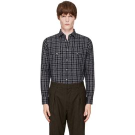 TOM FORD TOM FORD Gray Grand Twill Check Western Shirt