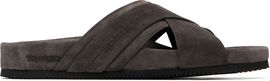 TOM FORD TOM FORD Gray Suede Wicklow Slides