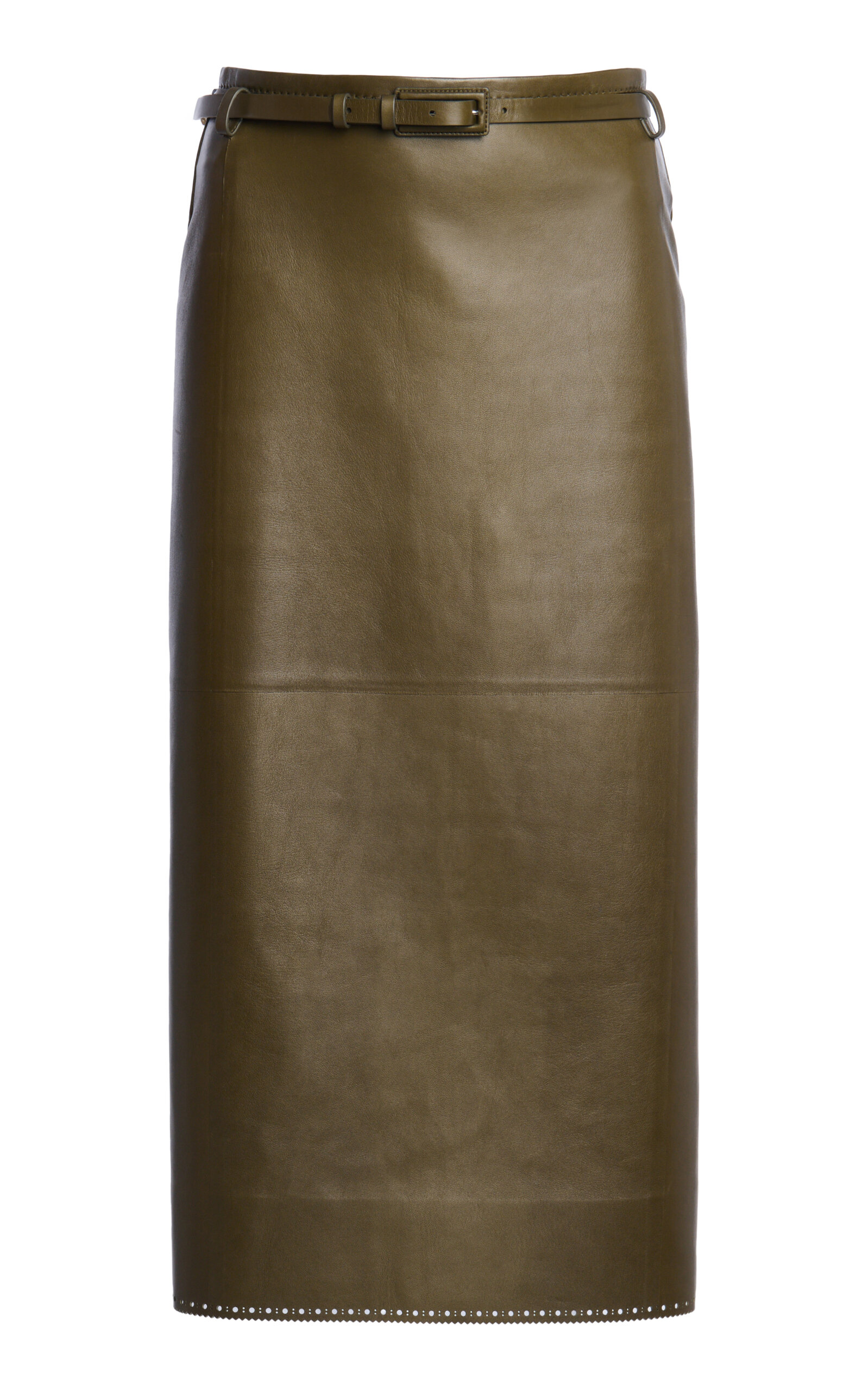 Tom Ford Tom Ford Guanteria Lambskin Belted Midi Skirt