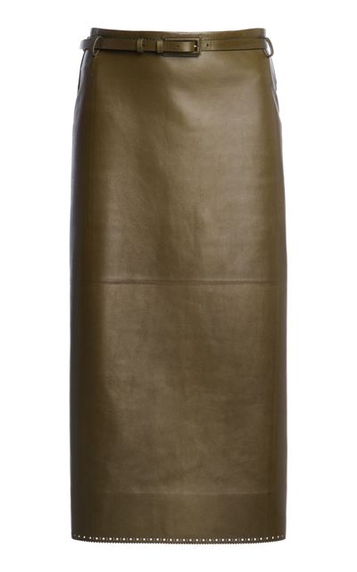 Tom Ford Tom Ford Guanteria Lambskin Belted Midi Skirt