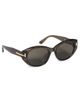 Tom Ford Tom Ford Icon Round Sunglasses Shiny Transparent Mink One - 1