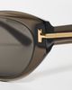 Tom Ford Tom Ford Icon Round Sunglasses Shiny Transparent Mink One - 5