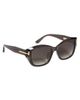 Tom Ford Tom Ford Icon Square Sunglasses Shiny Transparent Dark Grey One - 1
