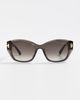 Tom Ford Tom Ford Icon Square Sunglasses Shiny Transparent Dark Grey One - 2