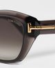 Tom Ford Tom Ford Icon Square Sunglasses Shiny Transparent Dark Grey One - 5
