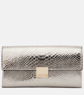 Tom Ford Tom Ford Jean snake-effect metallic leather clutch