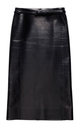 Tom Ford Tom Ford Lambskin Belted Pencil Skirt