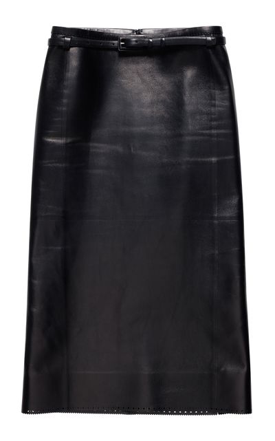 Tom Ford Tom Ford Lambskin Belted Pencil Skirt