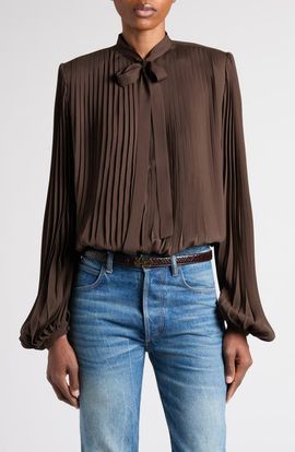 TOM FORD TOM FORD Lavallière Plissé Top