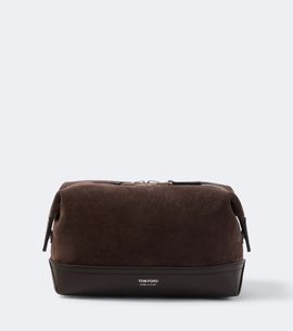 Tom Ford Tom Ford Leather-trimmed suede toiletry bag