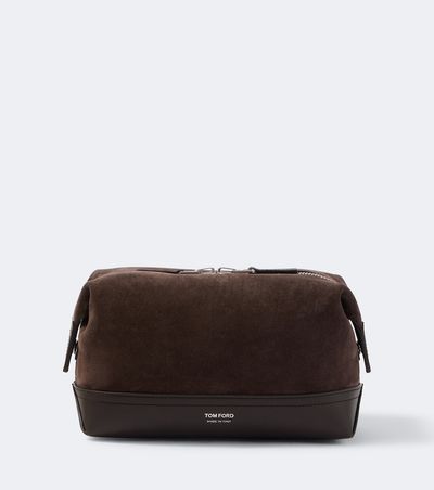 Tom Ford Tom Ford Leather-trimmed suede toiletry bag