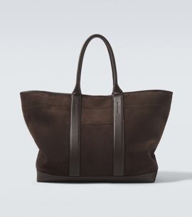 Tom Ford Tom Ford Leather-trimmed suede tote bag