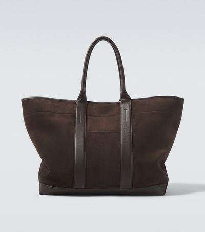 Tom Ford Tom Ford Leather-trimmed suede tote bag