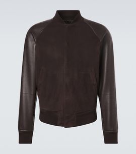 Tom Ford Tom Ford Leather and suede bomber jacket