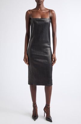 TOM FORD TOM FORD Leather Strip Tube Dress