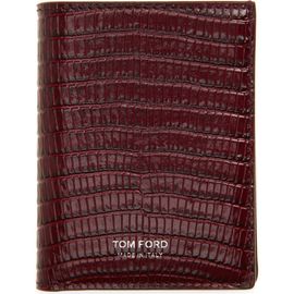 TOM FORD TOM FORD Lizard Embossed T-Line Folding Card Holder