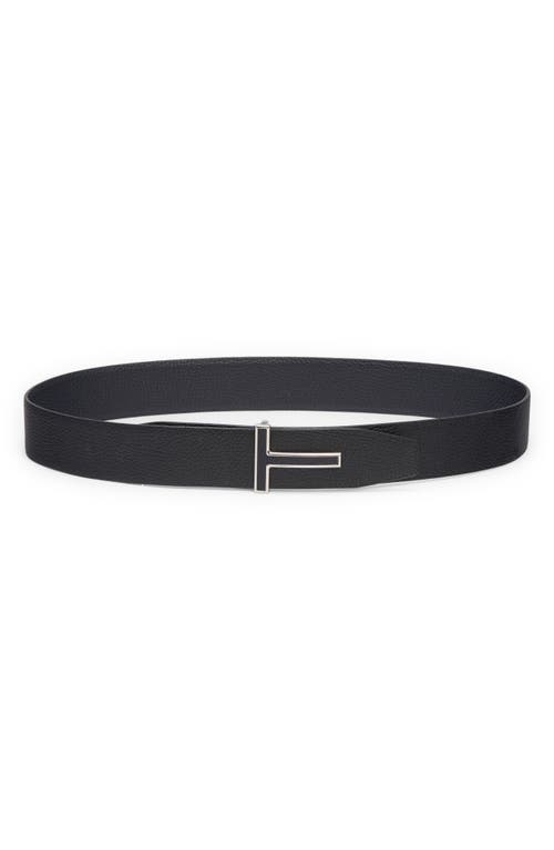 TOM FORD TOM FORD Logo Grained Leather Belt