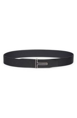 TOM FORD TOM FORD Logo Grained Leather Belt