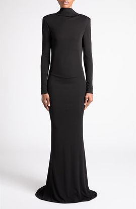 TOM FORD TOM FORD Long Sleeve Crepe Jersey Gown