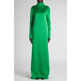 TOM FORD TOM FORD Long Sleeve Shiny Crepe Column Gown