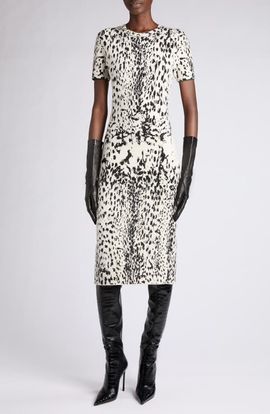 TOM FORD TOM FORD Lynx Jacquard Midi Dress