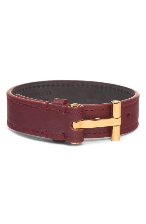 TOM FORD TOM FORD Men's Smooth Leather T Bracelet