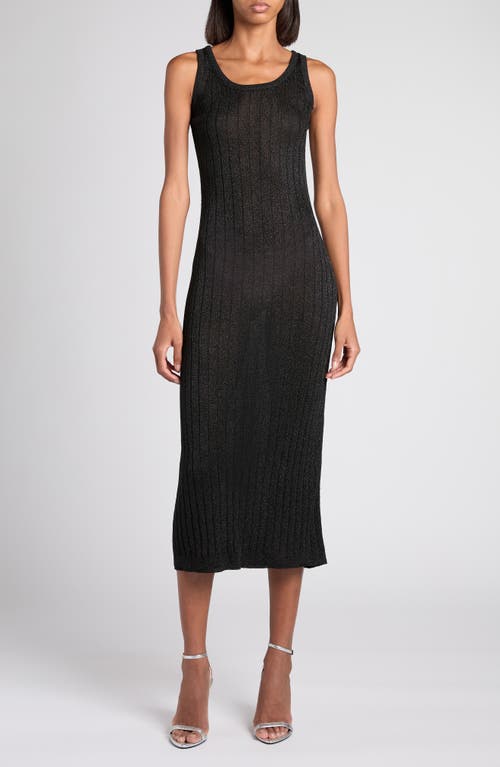 TOM FORD TOM FORD Metallic Rib Midi Sweater Dress