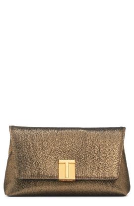 TOM FORD TOM FORD Mini Nobile Hammered Lamé Clutch