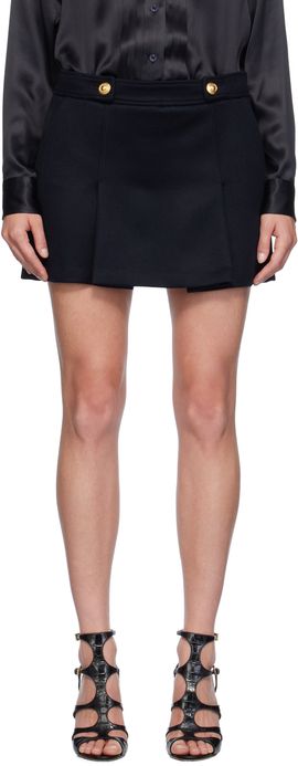 TOM FORD TOM FORD Navy Wool & Cashmere Lined Miniskirt