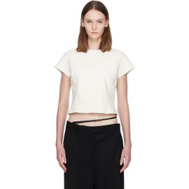 TOM FORD TOM FORD Off-White Lightweight Guanteria Fitted Lambskin T-shirt