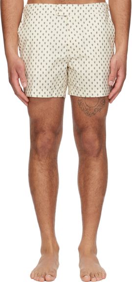 TOM FORD TOM FORD Off-White Paisley Print Nylon Swim Shorts