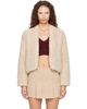 TOM FORD TOM FORD Off-White Shearling Collarless Jacket - 1
