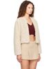 TOM FORD TOM FORD Off-White Shearling Collarless Jacket - 2