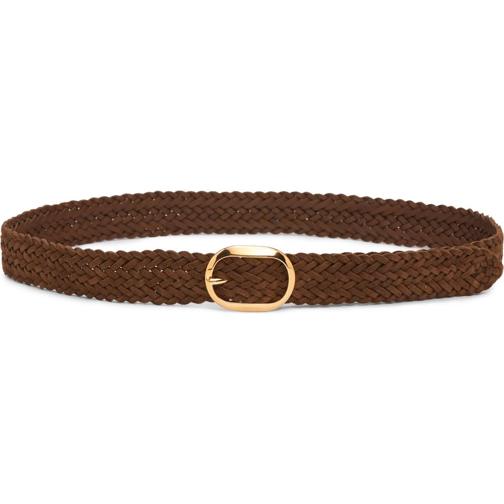 TOM FORD TOM FORD Oval Buckle Woven Suede Belt
