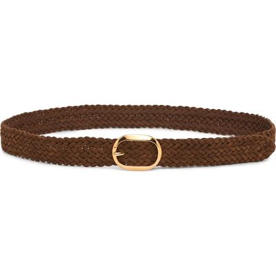 TOM FORD TOM FORD Oval Buckle Woven Suede Belt