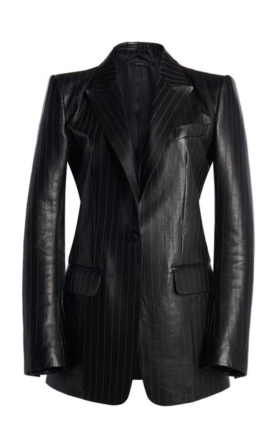 Tom Ford Tom Ford Pinstriped Calfskin SingleBreasted Cocktail Jacket
