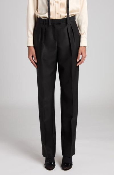 TOM FORD TOM FORD Pleated Wool, Mohair & Silk Twill Pants